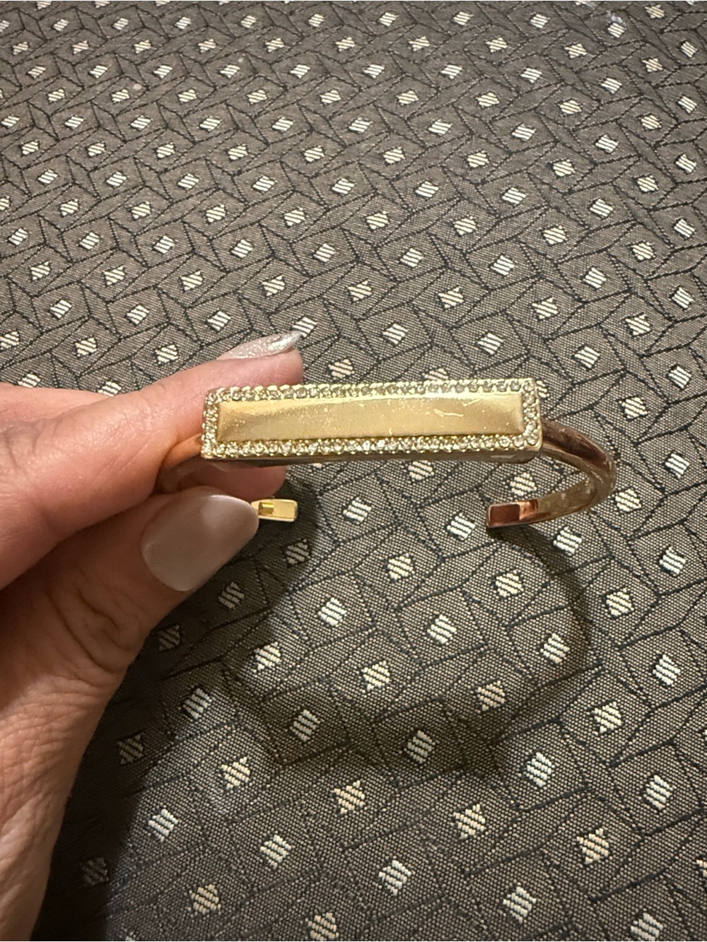 kate spade gold-tone crystal bar cuff bracelet
